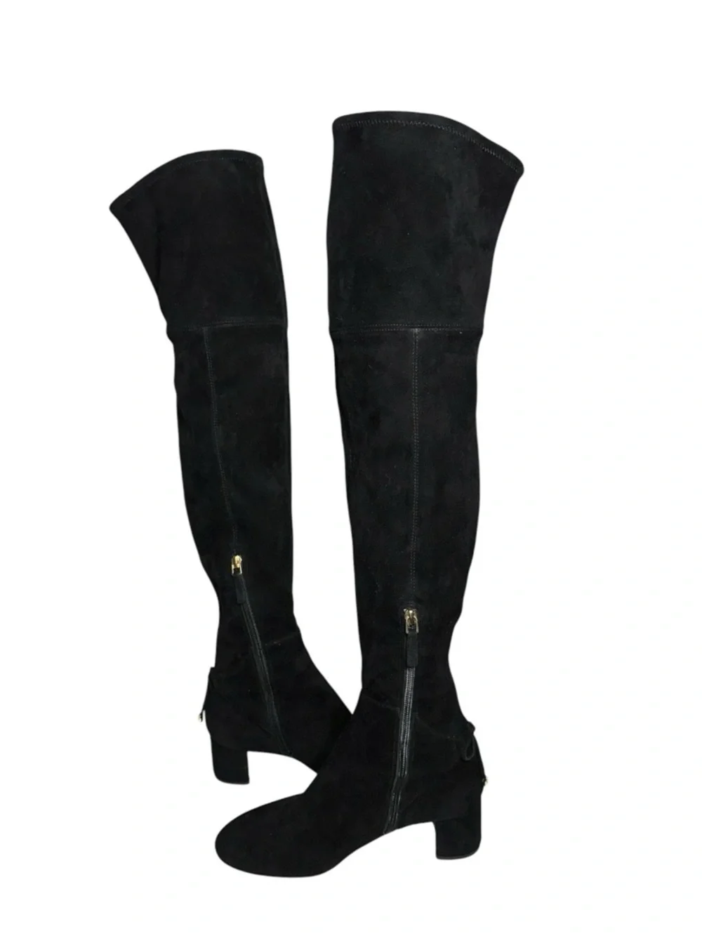 Tory Burch Women’s Size 8.5 Black Stretch Suede Laila Over The Knee High Boots